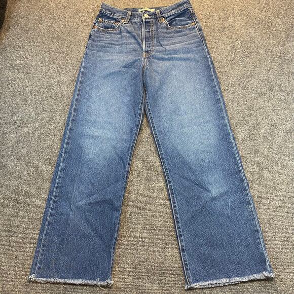 Levi's Denim - Levi's Ribcage Straight Leg Ankle Jeans High Rise Medium Wash Denim Womens 28